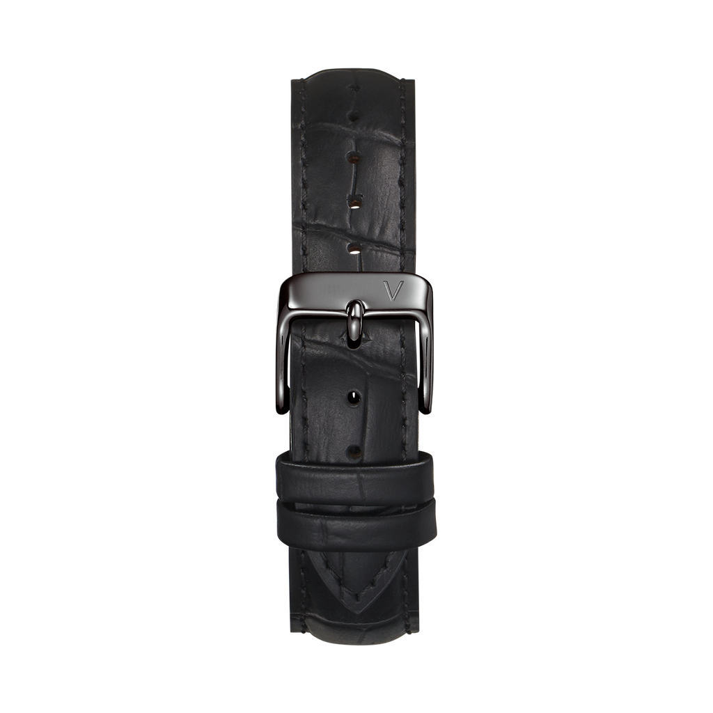 Croc Leather Black Strap The 5TH